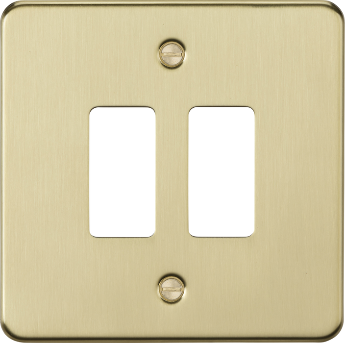Knightsbridge GDFP002BB 2G grid faceplate - brushed brass ML Knightsbridge - Sparks Warehouse