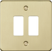 Knightsbridge GDFP002BB 2G grid faceplate - brushed brass ML Knightsbridge - Sparks Warehouse