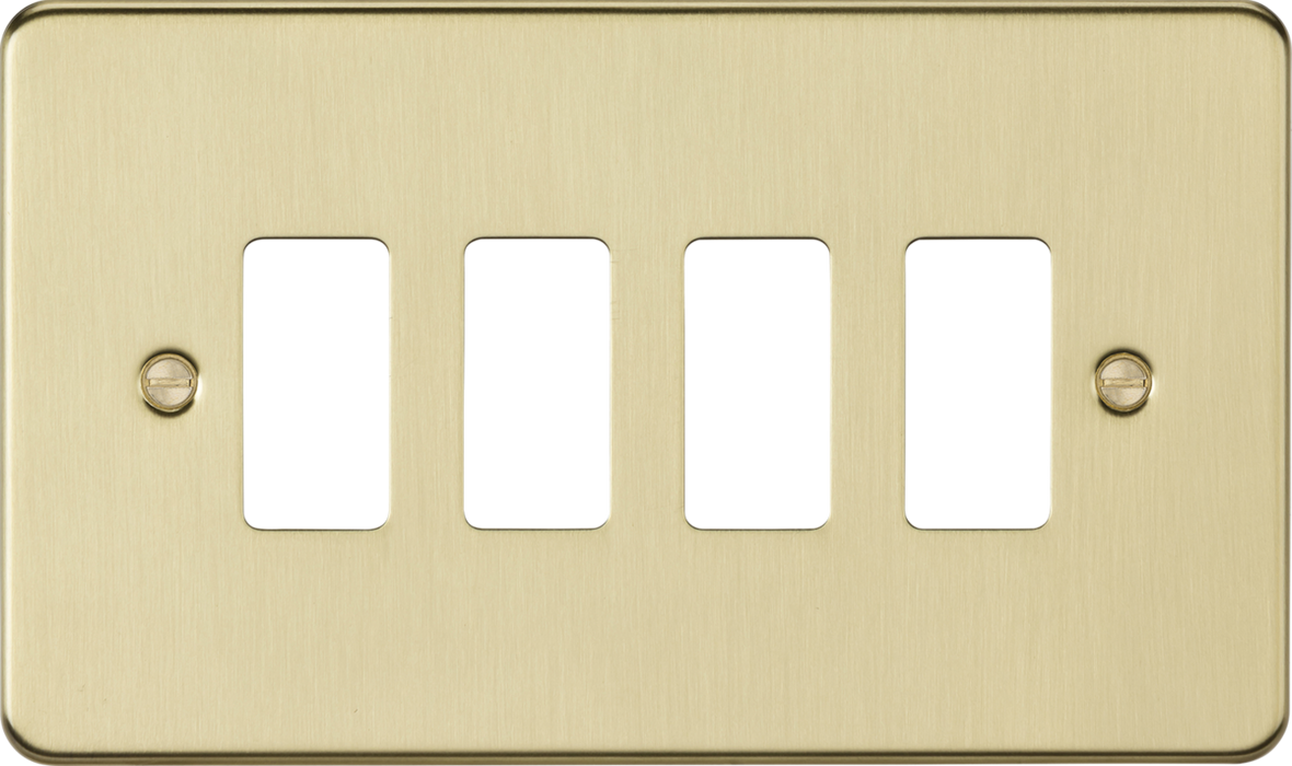 Knightsbridge GDFP004BB 4G grid faceplate - brushed brass ML Knightsbridge - Sparks Warehouse