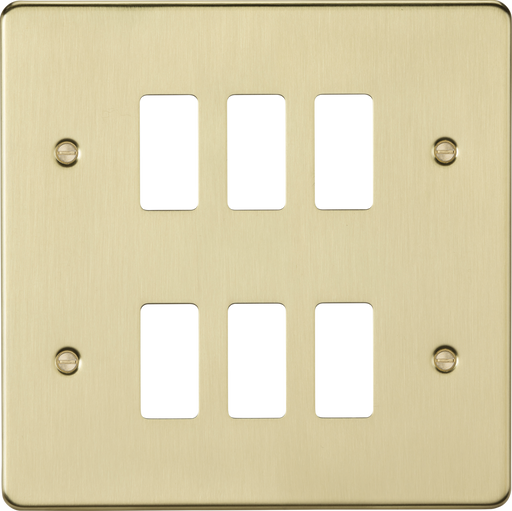 Knightsbridge GDFP006BB 6G grid faceplate - brushed brass ML Knightsbridge - Sparks Warehouse