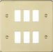 Knightsbridge GDFP006BB 6G grid faceplate - brushed brass ML Knightsbridge - Sparks Warehouse