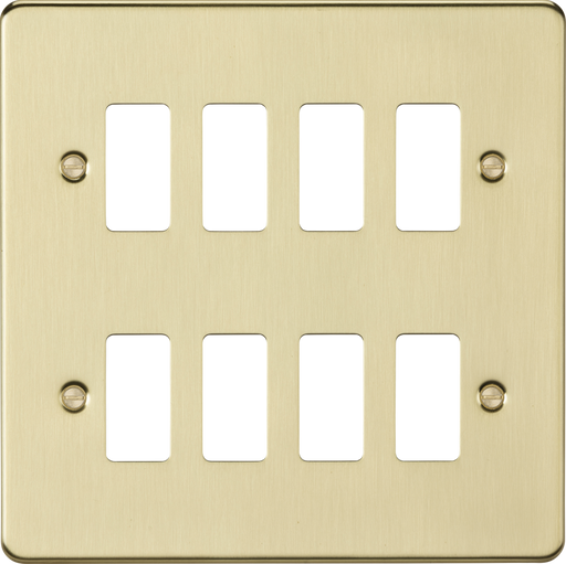 Knightsbridge GDFP008BB 8G grid faceplate - brushed brass ML Knightsbridge - Sparks Warehouse