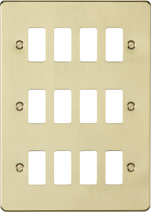 Knightsbridge GDFP012BB 12G grid faceplate - brushed brass ML Knightsbridge - Sparks Warehouse