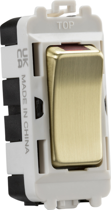 Knightsbridge GDM003BB 20AX DP grid module with LED indicator - brushed brass ML Knightsbridge - Sparks Warehouse