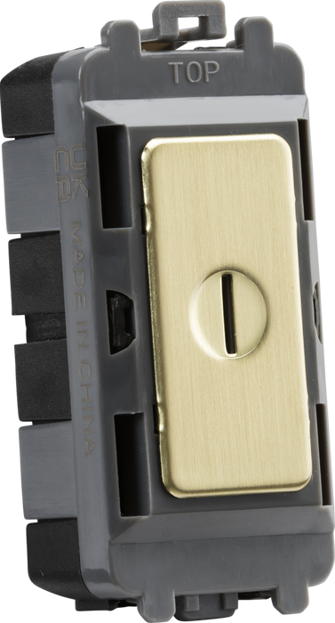 Knightsbridge GDM009BB 20AX 2 way SP key module - brushed brass ML Knightsbridge - Sparks Warehouse