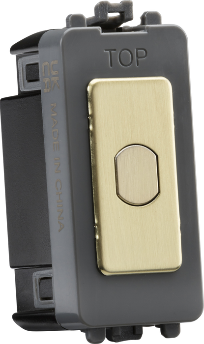 Knightsbridge GDM014BB 1G 1-way 10-200W (10-100W LED) trailing edge dimmer (Press Type) - brushed brass ML Knightsbridge - Sparks Warehouse
