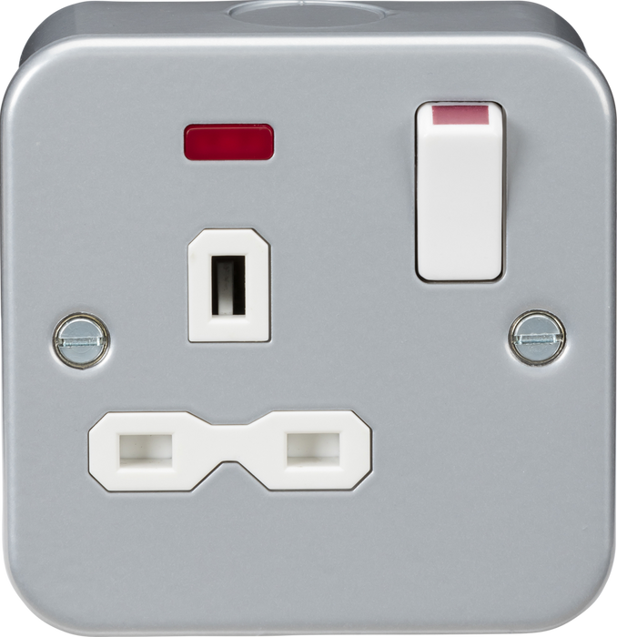 Knightsbridge MR7000N Metal Clad 13A 1G DP switched socket with neon ML Knightsbridge - Sparks Warehouse