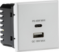 Knightsbridge NETUSBPDWH Dual USB charger A+C (18W QC / 45W USB-PD) 50 x 50mmm - white  Sparks Warehouse - Sparks Warehouse