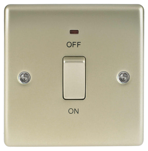 BG Nexus NPR31 Metal Pearl Nickel 20A Double Pole Switch with Neon - BG - Sparks Warehouse