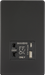 Knightsbridge SF8909MB Screwless Dual Voltage Shaver Socket with USB -  Matt Black Knightsbridge Screwless Flat Plate Matt Black Knightsbridge - Sparks Warehouse