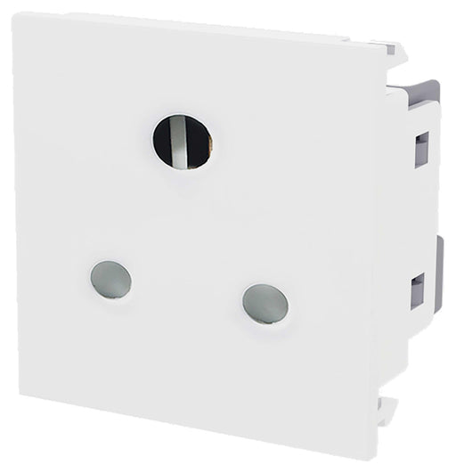 BG EM5ASW 5A Round Pin Unswitched Euro Module  Socket White - BG - sparks-warehouse