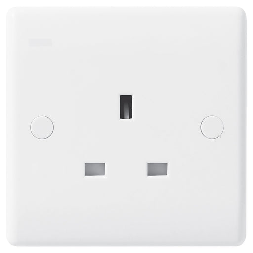 BG Nexus 823 13A 1 Gang Double Pole Unswitched Socket - White - BG - sparks-warehouse
