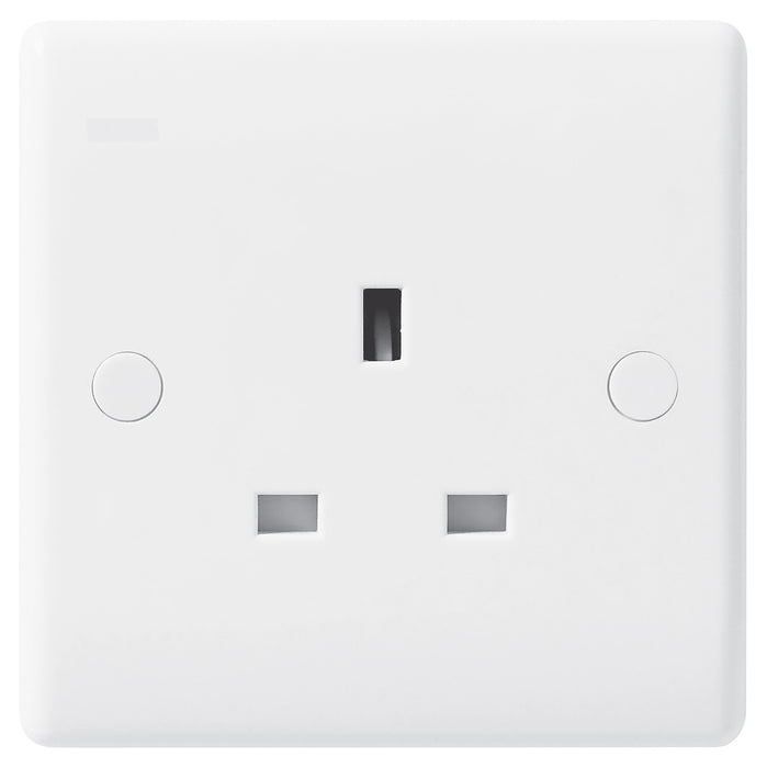 BG Nexus 823 13A 1 Gang  Double Pole Unswitched Socket - White - BG - sparks-warehouse