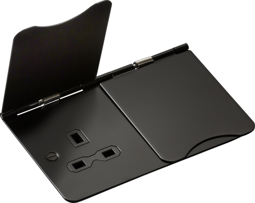 Knightsbridge FPR9UMB 13A 2G unswitched floor socket - matt black ML Knightsbridge - Sparks Warehouse