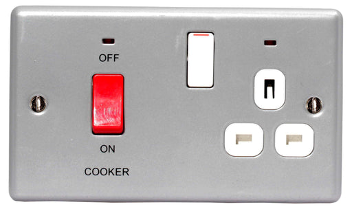 BG MC570 METAL CLAD 45A Cooker Connection Unit Switched Socket POWER - BG - sparks-warehouse
