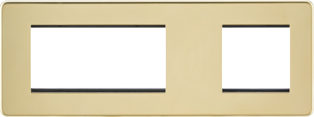 Knightsbridge SF6GPB Screwless 6G Modular Faceplate (2G + 4G) - Polished Brass  Sparks Warehouse - Sparks Warehouse