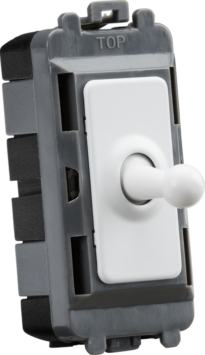 Knightsbridge GDM01TOGMW 20AX 1G 2-way SP Grid Toggle Switch - matt white ML Knightsbridge - Sparks Warehouse