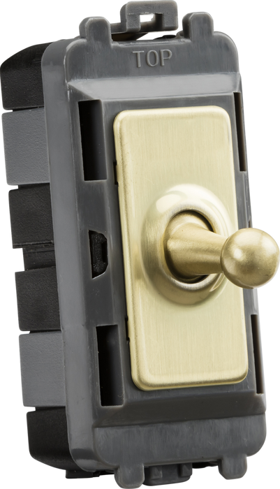 Knightsbridge GDM05TOGBB 20AX Intermediate Grid Toggle Switch - brushed brass ML Knightsbridge - Sparks Warehouse