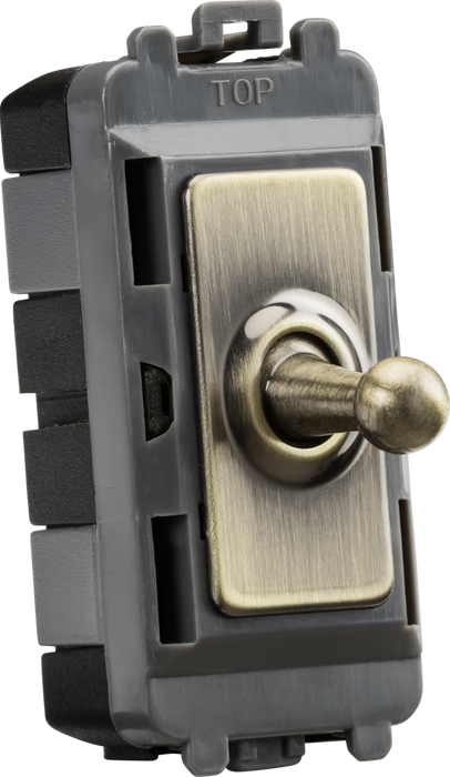 Knightsbridge GDM05TOGAB 20AX Intermediate Grid Toggle Switch - Antique Brass ML Knightsbridge - Sparks Warehouse