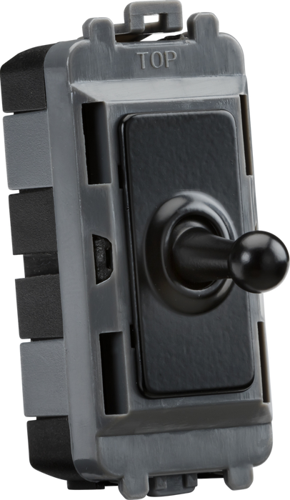 Knightsbridge GDM05TOGMB 20AX Intermediate Grid Toggle Switch - matt black ML Knightsbridge - Sparks Warehouse