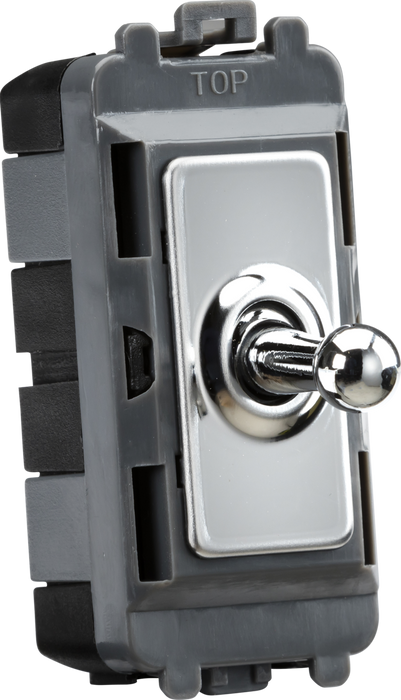 Knightsbridge GDM01TOGPC 20AX 1G 2-way SP Grid Toggle Switch - polished chrome ML Knightsbridge - Sparks Warehouse