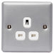 BG MC523 Metal Clad 13A 1 Gang Unswitched Socket - BG - sparks-warehouse