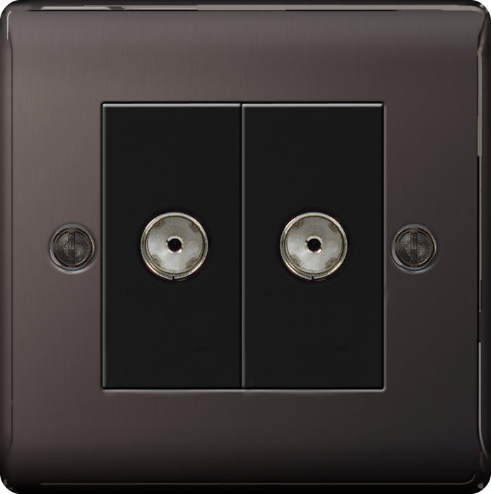 BG NBN63 Isolated Co-Axial Socket 2 Gang - BG - Sparks Warehouse