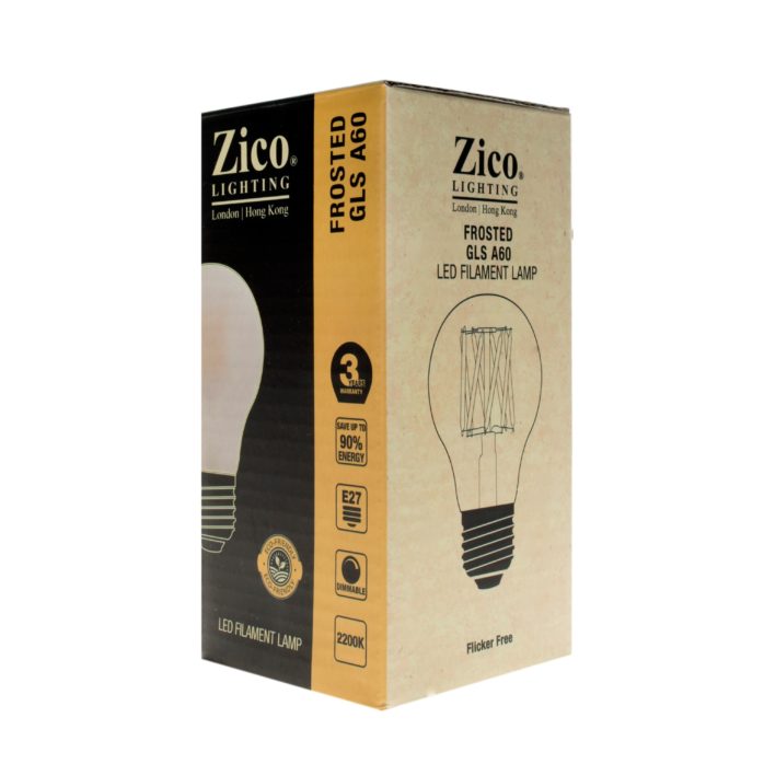 Zico ZIEES033/6W22E27 - GLS A60 Frosted 6w E27 2200k Zico Vintage Zico - The Lamp Company