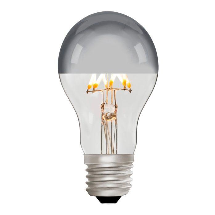 Zico ZIK031/6W27E27S - GLS A60 Silver Reflector 6w E27 2700k Zico Vintage Zico - The Lamp Company