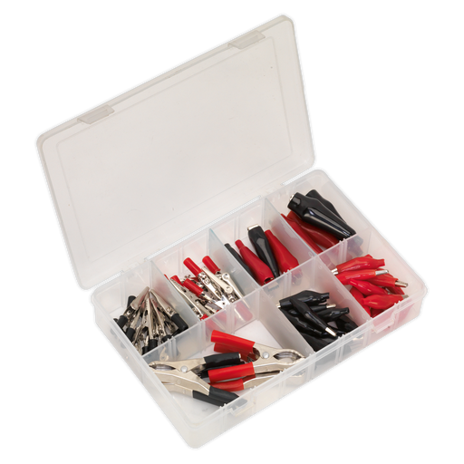 Sealey - AB023CA Crocodile Clip Assortment 60pc Black & Red Consumables Sealey - Sparks Warehouse
