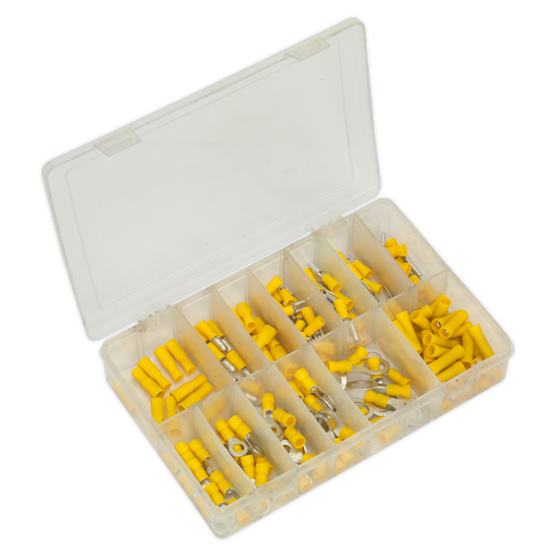 Sealey - AB041YT Crimp Terminal Assortment 140pc Yellow Consumables Sealey - Sparks Warehouse