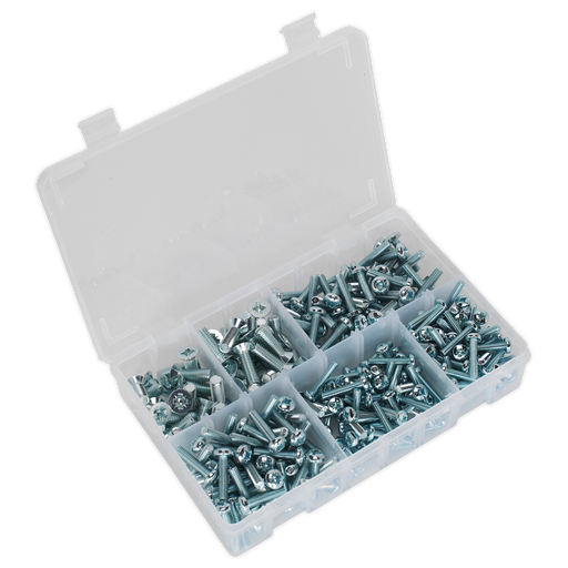 Sealey - AB054MS Machine (Body) Screw Assortment 264pc M5-M8 Countersunk DIN 965Z & Pan Head DIN 7985Z Pozi - Metric Consumables Sealey - Sparks Warehouse