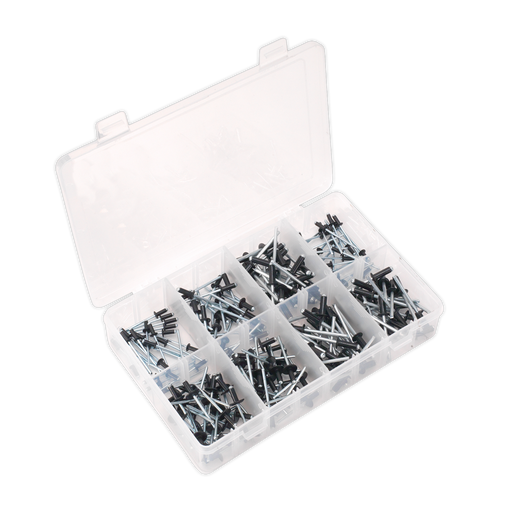 Sealey - AB074BR Rivet Assortment 200pc Black Anodised Consumables Sealey - Sparks Warehouse