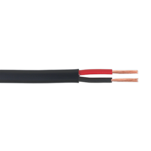 Sealey - AC1430TWTK Automotive Cable Thick Wall Flat Twin 2 x 1mm² 14/0.30mm 30m Black Consumables Sealey - Sparks Warehouse