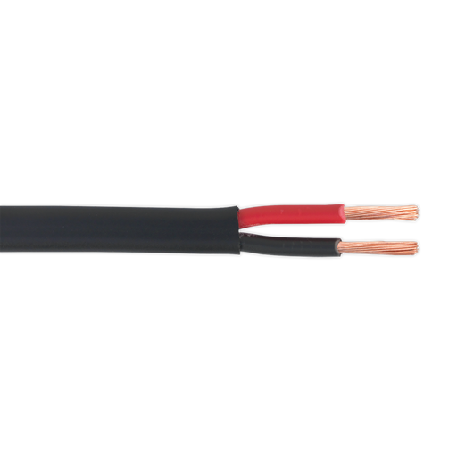 Sealey - AC2830TWTK Automotive Cable Thick Wall Flat Twin 2 x 2mm² 28/0.30mm 30m Black Consumables Sealey - Sparks Warehouse