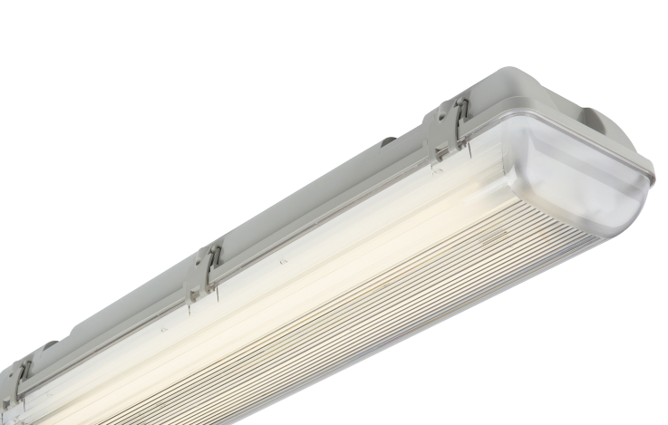 Knightsbridge AC65236EM 230V IP65 2x36W 4ft Twin HF Non-Corrosive Fluorescent Fitting with Emergency Fluorescent Lighting Knightsbridge - Sparks Warehouse