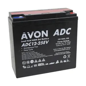 ADC12-25EV AVON DEEP CYCLE AGM GEL BATTERY 25AH  Avon - Easy Control Gear
