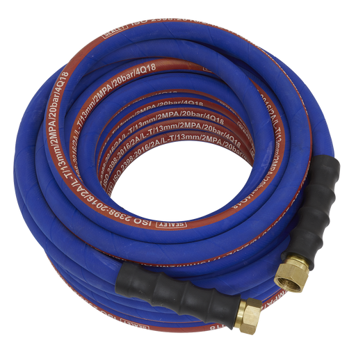 Sealey - AH15R/12 Air Hose 15m x Ø13mm with 1/2"BSP Unions Extra-Heavy-Duty Compressors Sealey - Sparks Warehouse