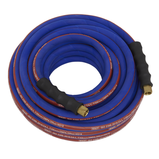 Sealey - AH15R Air Hose 15m x Ø8mm with 1/4"BSP Unions Extra Heavy-Duty Compressors Sealey - Sparks Warehouse