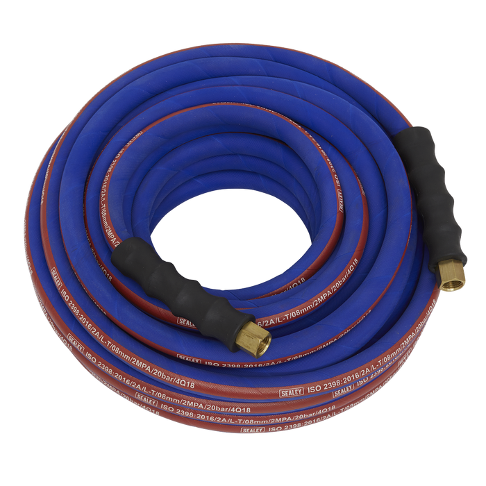 Sealey - AH15R Air Hose 15m x Ø8mm with 1/4"BSP Unions Extra Heavy-Duty Compressors Sealey - Sparks Warehouse