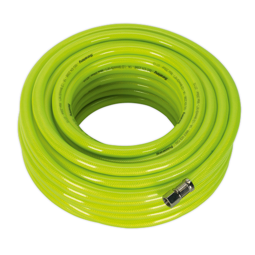 Sealey - AHFC20 Air Hose High Visibility 20m x Ø8mm with 1/4"BSP Unions Compressors Sealey - Sparks Warehouse
