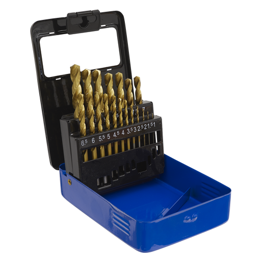 Sealey - AK4719 HSS Fully Ground Drill Bit Set 19pc DIN 338 Metric Consumables Sealey - Sparks Warehouse
