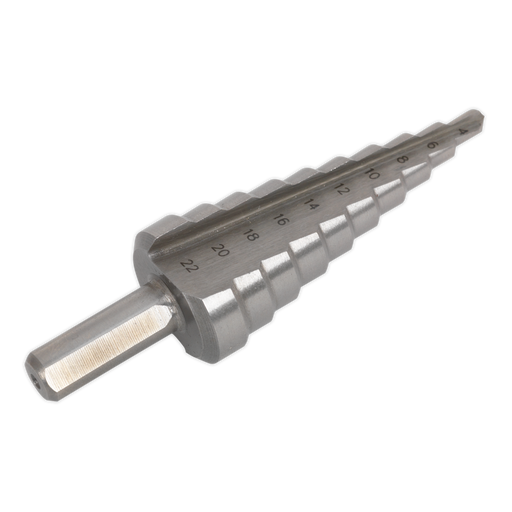 Sealey - AK4722 HSS M2 Step Drill Bit 4-22mm Double Flute Consumables Sealey - Sparks Warehouse