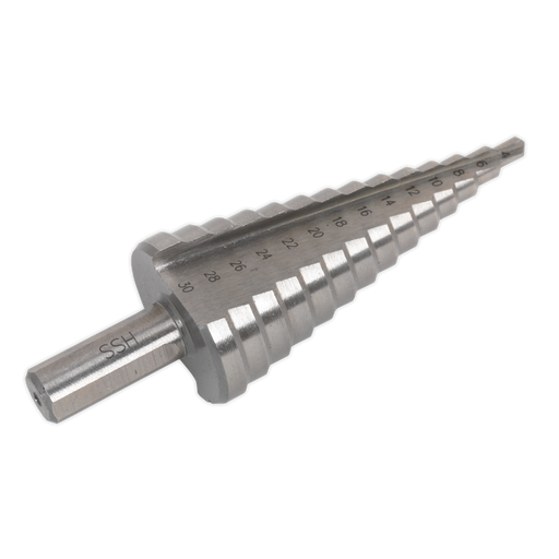 Sealey - AK4732 HSS M2 Step Drill Bit 4-30mm Double Flute Consumables Sealey - Sparks Warehouse