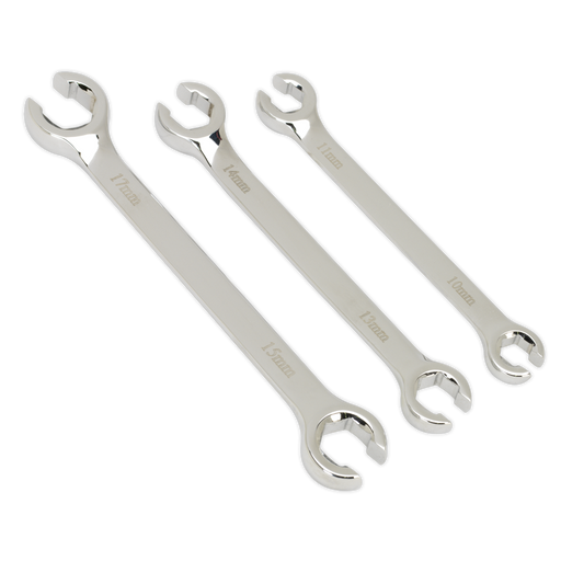 Sealey - AK600 Flare Nut Spanner Set 3pc Metric Hand Tools Sealey - Sparks Warehouse