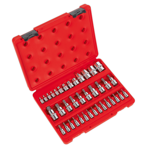 Sealey - AK6197 TRX-Star* Socket & Security Socket Bit Set 38pc 1/4", 3/8" & 1/2"Sq Drive Hand Tools Sealey - Sparks Warehouse