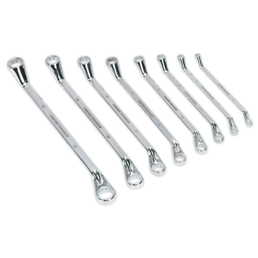 Sealey - AK6321 Offset Double End Ring Spanner Set 8pc Metric Hand Tools Sealey - Sparks Warehouse