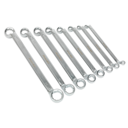 Sealey - AK6327 Offset Double End Ring Spanner Set 8pc Metric Hand Tools Sealey - Sparks Warehouse