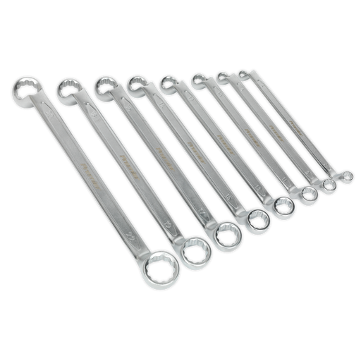 Sealey - AK6327 Offset Double End Ring Spanner Set 8pc Metric Hand Tools Sealey - Sparks Warehouse