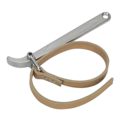 Sealey - AK6404 Oil Filter Strap Wrench Ø60-140mm Capacity Vehicle Service Tools Sealey - Sparks Warehouse